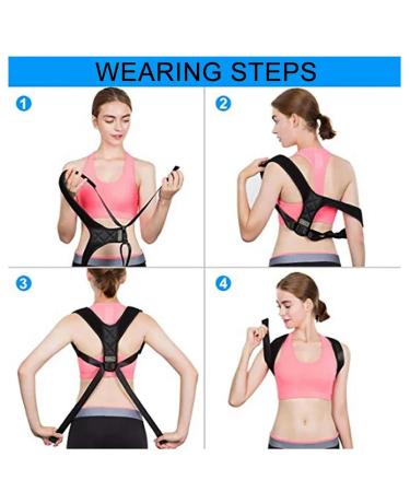 Adjustable Back Brace Support Invisible Shoulder Posture Corrector Spine Neck Health Correction Belt Home Office Unisex Black XL - Buy Online on GoSupps.com