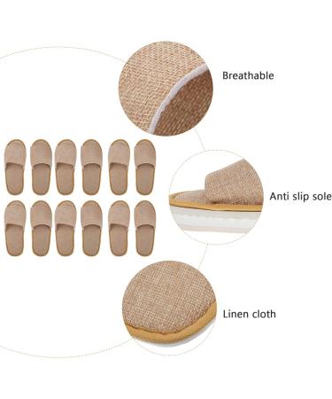 6 Pairs Non-Slip Cotton & Linen Slippers for Men - Indoor House Shoes & Travel Slip-Ons | Disposable Hotel Slippers - Buy Online on GoSupps.com