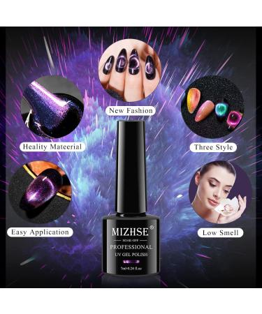 MIZHSE 9D Cat Eye Gel Nail Polish Set - Chameleon Magnetic Gel - Aurora Snowlight - Soak Off UV LED - 10pcs Collection 2 - Buy Online on GoSupps.com