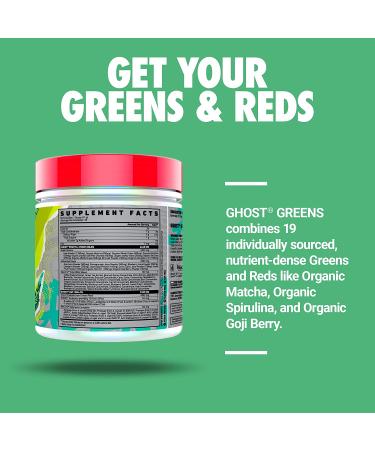 GHOST Greens Lime Superfood Powder - 30 Servings | Super Greens & Reds, Fruits, Vegetables, Spirulina, Chlorella, Prebiotics, Probiotics & Digestive Enzymes | Gluten-Free - Buy Online on GoSupps.com