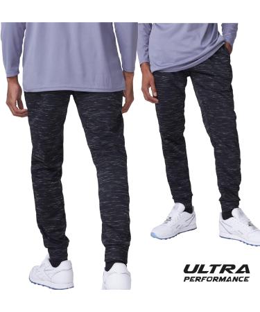 Men's Ultra Performance 3 Pack Joggers with Pockets - Marled Black/Red/Charcoal - S-5XL - Buy Online on GoSupps.com