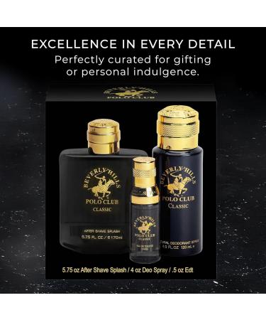 Beverly Hills Polo Club BHPC Men's Essential Collection includes Eau De Toilette Deodorant Body Spray & After Shave Lotion (Classic) - Buy Online on GoSupps.com