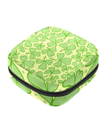 Menstruation bag with zipper women's napkin bag tampons collection bags for women and girls (St. Patrick's Day background)
