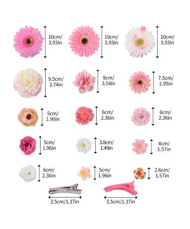 24pcs Pink Flower Hair Clips for Women & Girls - Non-Slip Rose Hair Barrettes for Bride & Kids + 30pcs Duck Billed Hair Clips - Buy Online on GoSupps.com