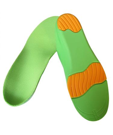 Green Orthotic Shoes Inserts for Little Boys Arch Support Insoles for Sneakers Running Shoes Liner Soles PU Insoles with Deep Heel Cup for Over-Pronation Supination Heel Pains Little Kid 13-2 M US/20.5CM Green