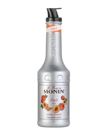 MONIN Peach Fruit Mix Puree 1L for Cocktails Smoothies and Mocktails. Vegan-Friendly Allergen-Free 100% Natural Flavours and Colourings. 2-in-1 Peach Puree and Sugar Syrup Hybrid