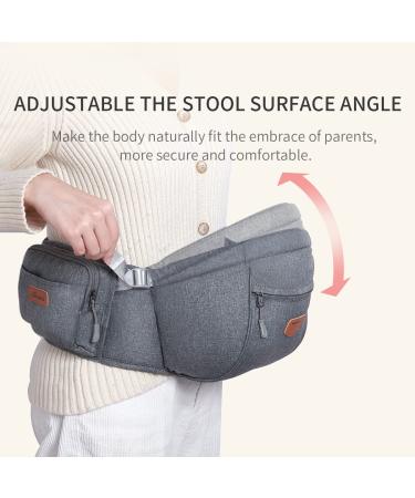 SUNVENO Baby Hipseat Carrier  Ergonomic Hip Seat Safety Carrier for Mom Lightweight Certified Cotton Soft Carrier for Newborns  Toddlers  6-48 lbs  Grey - Buy Online on GoSupps.com