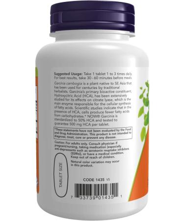 Now Foods Garcinia Cambogia 1000 mg - 120 Tablets for Weight Management - Buy Online on GoSupps.com