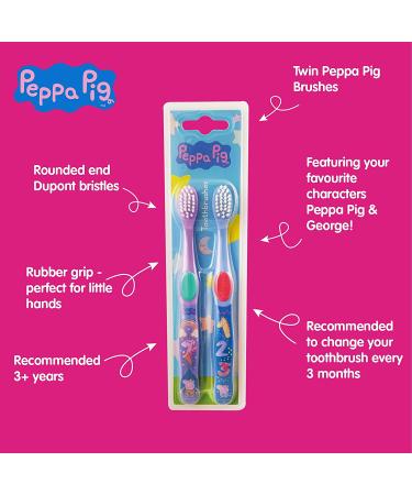 PEPPA PIG Toothbrush Twin Set - Kids' Soft Bristle Toothbrushes - Buy Online on GoSupps.com