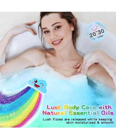 Organic Rainbow Bath Bombs Gift Set - Handmade, Natural Ingredients, Perfect for Kids and Women - Great Mothers Day or Birthday Gift - 4 Count - Buy Online on GoSupps.com