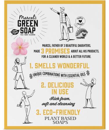  Marcel's Green Soap Marcel's Green Soap - Vanilla & Cherry Blossom Hand Soap Stick - Hand Soap - 100% Eco Friendly - 100% Vegan - 97% Biodegradable - Pack of 6 - - Buy Online on GoSupps.com