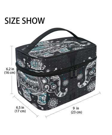 Elephant India Art Cosmetic Bag Organizer - Zipper Makeup & Toiletry Bag for Women & Girls - Buy Online on GoSupps.com