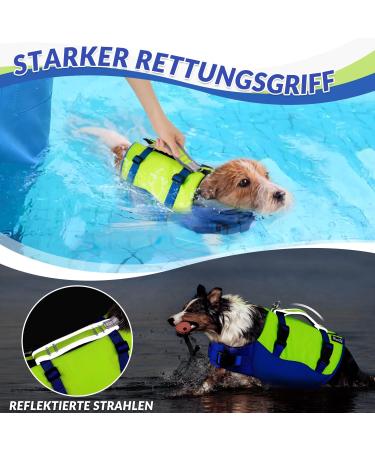 Shop Eyin Life Jackets for Small Dogs | Size-Adjustable Reflective Tear-Resistant Swimming Vest - Blue & Yellow - Buy Online on GoSupps.com