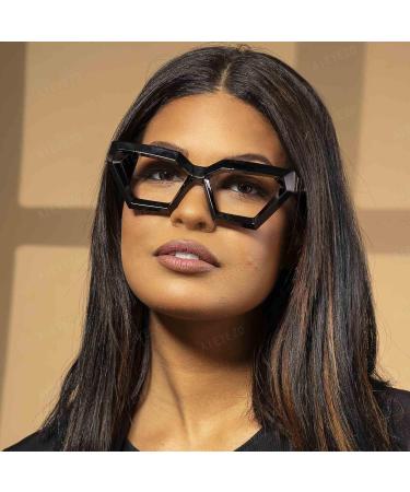 AIEYEZO Thick Cat Eye Glasses | Fashionable Blue Light Blocking Glasses for Women | Anti Eyestrain & Headache Relief | 54mm Black Frame - Buy Online on GoSupps.com