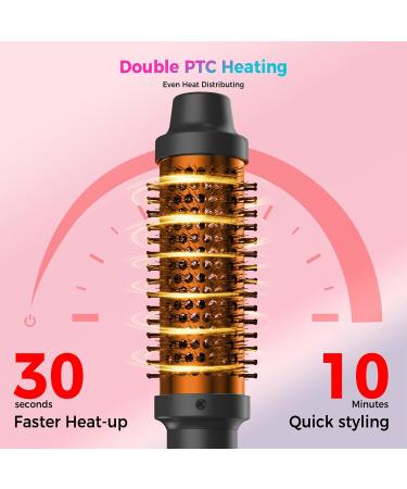 Thermal Brush Ukliss Curling Brush 3 in 1 Heated Round Brush Double PTC 30S Fast Heat Up Hot Brush Dual Voltage Ideal for Travel Straightening Curling Heat Brush for Hair Styling (Black) - Buy Online on GoSupps.com