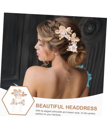 VINTORKY 1 Set Leaves and Flowers Hair Comb Flower Hair Decorations Womens Headpiece Hair Accessories for Women Girl Headpiece Bride Headdress Wedding Hairpin Bride Headpiece Hair Comb Clip - Buy Online on GoSupps.com