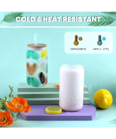 HTVRONT 16oz Frosted Sublimation Beer Can Glass with Bamboo Lid - 8 Pack, Ideal for Iced Coffee, Juice, and Soda - Sublimation Glass Tumblers - Buy Online on GoSupps.com
