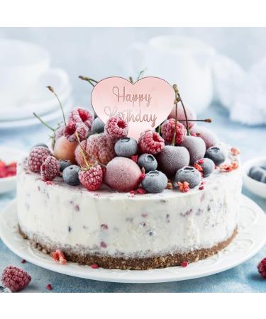 30 PCS Mirror Acrylic Cupcake Topper Gold Hexagon Silver Round and Rose Gold Heart Happy Birthday Cake Toppers Birthday Party DIY Dessert Cup Cupcake Decoration - Buy Online on GoSupps.com