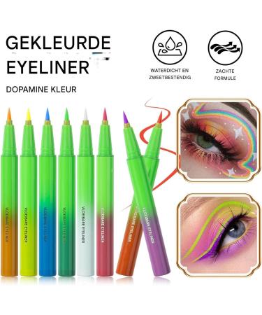 Dioeazh Matte colored eyeliners pen liquid eyeliners Colored Neon Liquid Eyeliners Pen 8xBright Colors Waterproof Smudge Resistant Smooth and No Fading Eyeliner for Girl - Buy Online on GoSupps.com