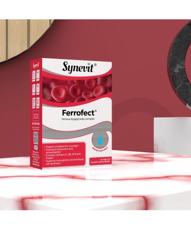 Ferrofect Iron Supplement Tablets for Men & Women Supports Red Blood Cell Production Immune & Bone Strength | 30 Tablets - Buy Online on GoSupps.com