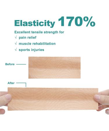 DIMORA Kinesiology Tape - Strong Support for Sports Recovery & Pain Relief - 2 x 16ft Beige Roll - Buy Online on GoSupps.com