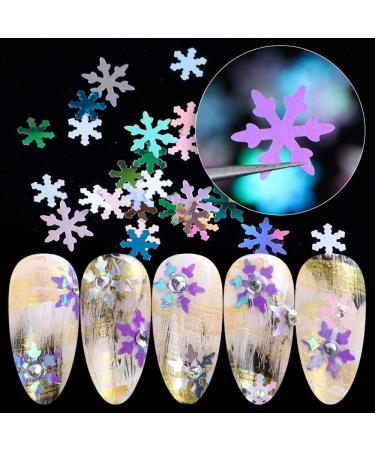 Nail Glitter Sequins - 6 Boxes Snowflake Christmas Nail Art | Holographic Glitter for DIY Decorations - Buy Online on GoSupps.com