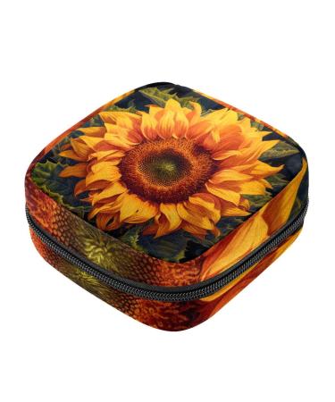 Sunflower Flowering women's napkin storage bag portable period bag for women teenagers girls menstrual cup pocket breastfeeding insert holder 9