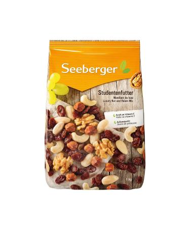Seeberger Student Food Bundle: Classic Nut-Fruit Mix with Hazelnuts & Unique Chocolate Mixture with Pecans | 1kg + 150g Ideal for International Shipping - Buy Online on GoSupps.com