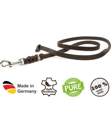 Copcopet Premium Cowhide Dog Leash - 7.5m Cognac Braided Leather with Chrome Carabiner | Soft Tow Lines | Made in Germany - Buy Online on GoSupps.com