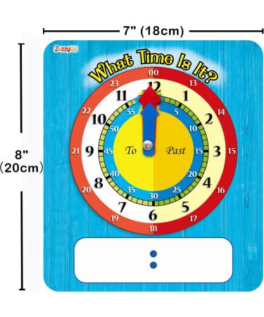 ZazzyKid Clock Learning Set for Kids - 5 Clocks & Erasable Markers | Teach Time Easily! - Buy Online on GoSupps.com