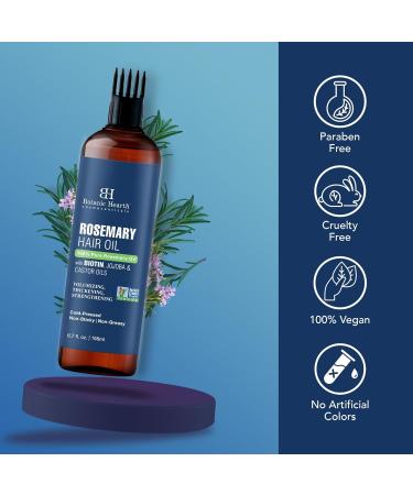 Botanic Hearth 100% Pure Rosemary Oil for Hair Growth - Biotin Infused Jojoba & Castor Oil | Nourishing Hair Treatment 6.7 fl oz | Non-GMO - Buy Online on GoSupps.com