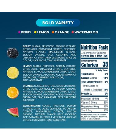 DripDrop Hydration - Electrolyte Powder Packets - Watermelon Berry Lemon Orange Fruit Punch Grape Strawberry Lemonade Cherry - 64 Count - Buy Online on GoSupps.com