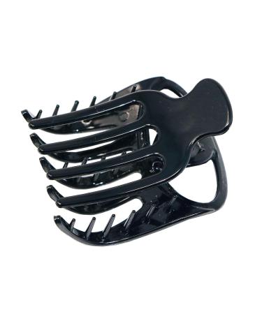 Parcelona French Curvy Oval Paw Black Cellulose Acetate Hair Claw Clip for Women and Girls - Black - Buy Online on GoSupps.com