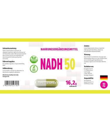Hepatica NADH 50mg 60 Vegetable Capsules Tested by a Third Party Laboratory Gluten Free and GMO Free - Buy Online on GoSupps.com