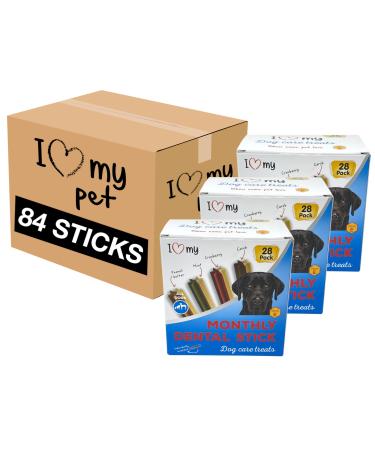 I Love My - Dental Sticks - Dog Treats - 84 Individually Wrapped Sticks - Daily Dental Chews - Pack 3 x 28 Sticks - Buy Online on GoSupps.com