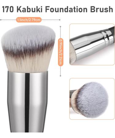 TEOYALL Kabuki Brush Set - Angled Foundation, Concealer, and Contour Brushes with Dense Synthetic Bristles - Buy Online on GoSupps.com