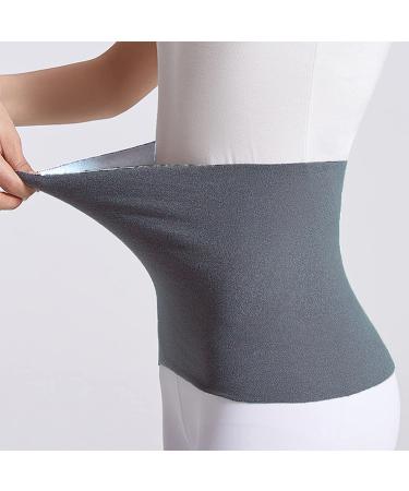 Thermal Waist Warmer Double Sided Warm Stomach Lumbar Lower Back Support Brace Abdominal Binder Kidney Wrap Warm Belt Slim Waist Trimmer Wrap Belt Band Warming Waist Abdominal Pain Relief Recovery Dark Grey+Light Grey