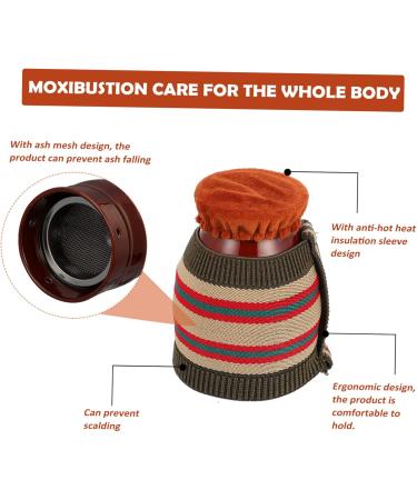 Hapinary Home Tools Set - Moxibuscy Ceramic Moxibustion Tool | Universal Double-Layer Moxa-Dosis & Cupping Multitool | 10x7.5cm Light Brown - International Shipping Available - Buy Online on GoSupps.com
