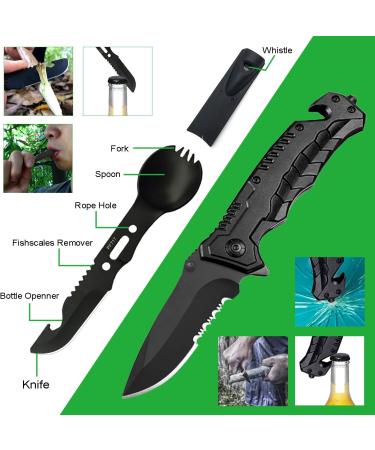 Emergency Survival Kit 16-in-1 Upgrade Compact Gear for Men - Perfect Gift for Husband, Dad, Friend - EDC Tool for Cars, Camping, Hiking, Hunting, Fishing - Buy Online on GoSupps.com