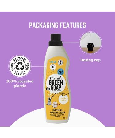 Marcel's Green Soap Washing Liquid 1L - Universal Vanilla & Cotton - Buy Online on GoSupps.com