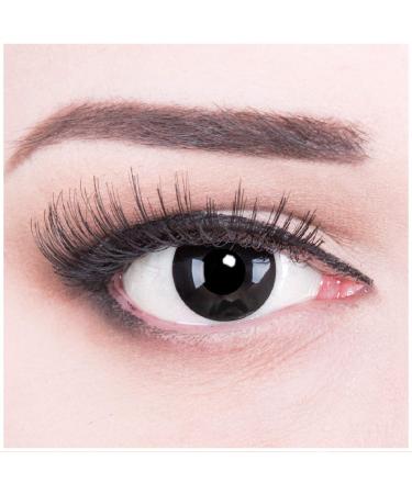 Buy Meralens Crazy Black Out Colored Contact Lenses - Top Quality Annual Lens for Carnival Halloween & Fun - 0.0 Diopters 14.00mm Diameter - Buy Online on GoSupps.com