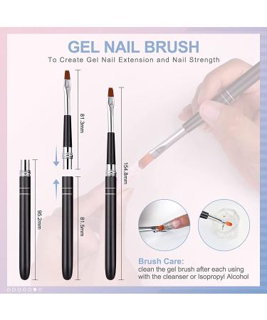 Morovan Builder Gel Nail Kit - 6 Colors UV Gel Set for Nail Extension | Clear & White Hard Gel with Forms Brush | DIY Nail Art Supplies for Beginners - Buy Online on GoSupps.com