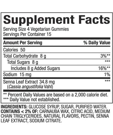 Laxative Gummies for Constipation Support Chewable Senna Supplement for Adults Daily Use Mixed Berry Flavor 34.8 mg 60 Count - Buy Online on GoSupps.com