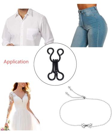 Willrain 60 Pairs Sewing Hooks and Eyes Closure for Bra Clothing Trousers Skirt DIY Craft - 3 Sizes (Silver Black) - Buy Online on GoSupps.com