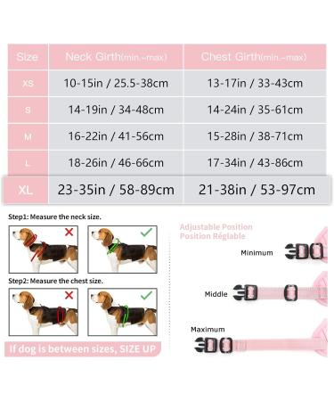 Heele Dog Crockery & No-Pull Harness - Soft Breathable Reflective & Padded for Medium Dogs - XL Uni-Pink - Buy Online on GoSupps.com