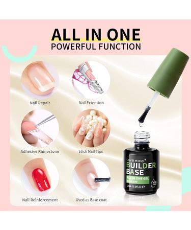 Hema Free Builder in a Bottle Set - 0.5oz Builder Base & No Wipe Gel Top Coat for Nail Extension Gel - UV/LED Soak Off Hard Gel for Nails Repair - Buy Online on GoSupps.com