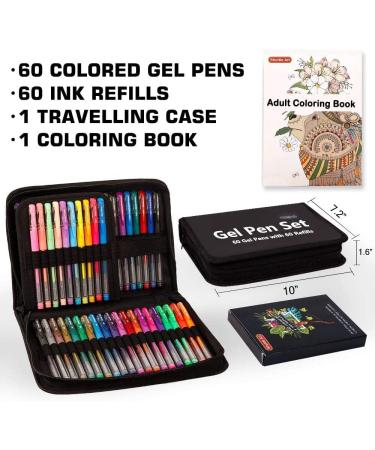 Shuttle Art Gel Pens 120 Pack Gel Pen Set 60 Colored Gel Pen with 60 Refills for Adults Coloring Books Drawing Doodling Crafts Scrapbooking Journaling 60 Colors with 60 Refills Portable Case - Buy Online on GoSupps.com