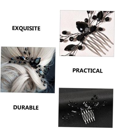 Didiseaon Black Crystal Hair Accessories Vintage Hair Accessories Decorative Hair Clips Black Hair Grips Hairbrushes for Woman Rhinestone Hair Clips Alloy Rhinestones Comb Miss - Buy Online on GoSupps.com