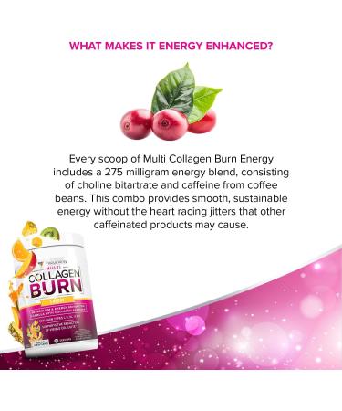 Multi Collagen Burn: MultiType Hydrolyzed Protein Peptides with Hyaluronic Acid Vitamin C SOD B Dimpless Types I II III V and X with Caffeine 30 Servings Tropical Punch Flavored Energy - Tropical Punch - Buy Online on GoSupps.com