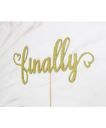 zxyxka Gold Glitter Finally Cake Topper - Wedding Anniversary Cake Decoration Engagement Decoration Future Mr and Mrs Cute Bridal Shower/Bachelorette Party Supplies - Buy Online on GoSupps.com